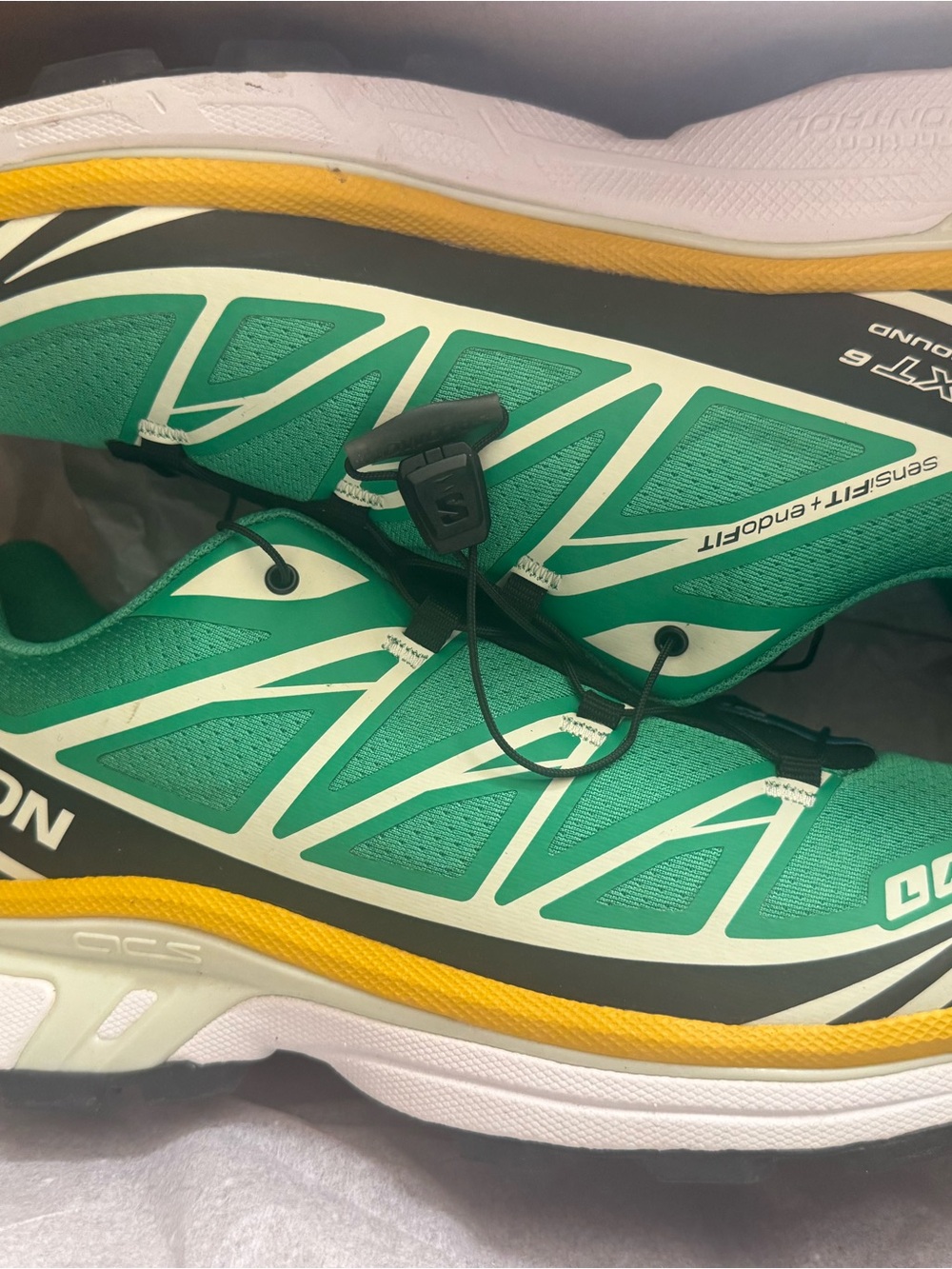 Salomon Teal and Yellow Trail Running Shoes